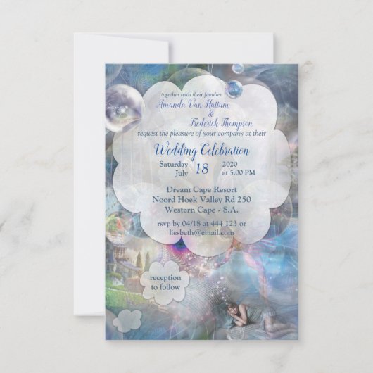 Phantasmagoria Fantasy Bruiloft Bedankkaart (Voorkant)