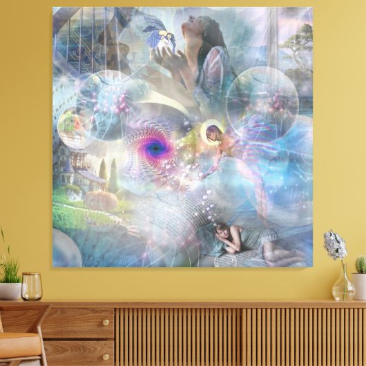 Phantasmagoria Fantasy Canvas Afdruk (Insitu (Woonkamer))