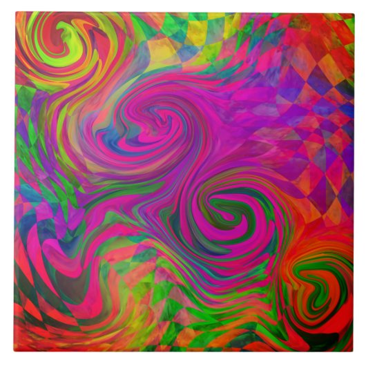 [Phantasmagoria] gedraaide zwirlingkleuren Tegeltje (Voorkant)