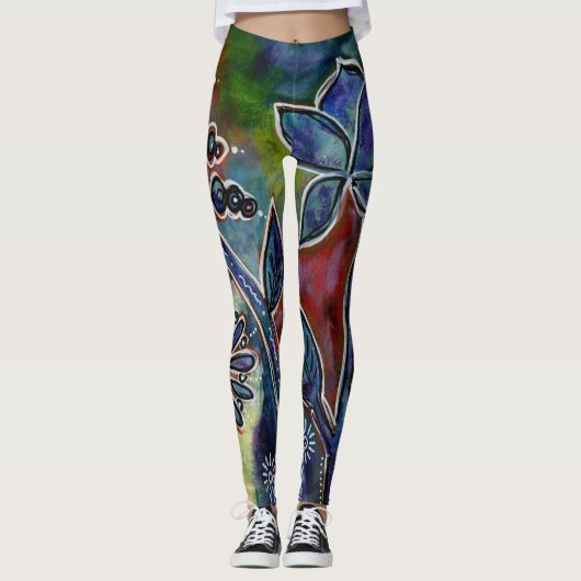 Phantasmagoric Lotus Flower Garden Leggings (Voorkant)