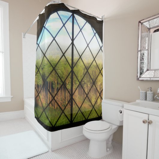 Phantasta's: Grenzen van het feiharde landdoucherg Douchegordijn (In situ)