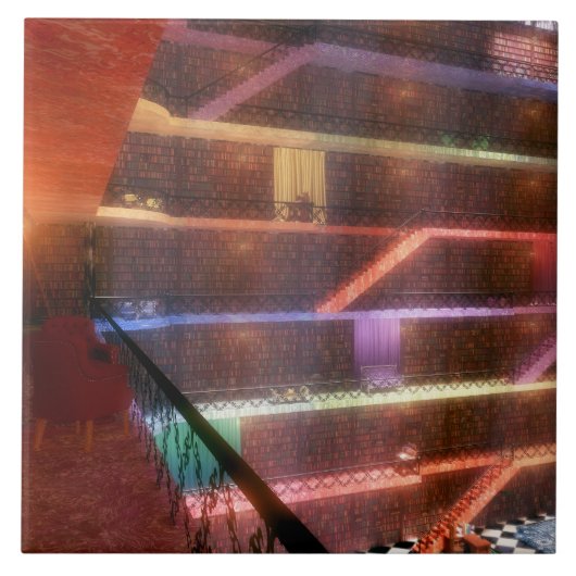 Phantastes: The Palace Library Tegel / Trivet Tegeltje (Voorkant)