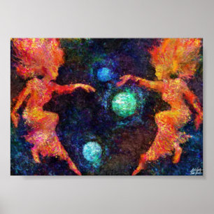 Phantasy Star II Titel Scherm Impressionist Painti Poster