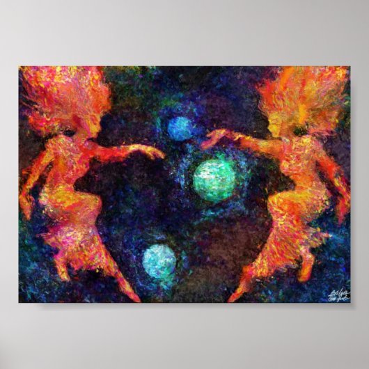 Phantasy Star II Titel Scherm Impressionist Painti Poster (Voorkant)