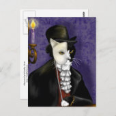 Phantom Cat Mask Tuxedo Cat Fantasy Art Briefkaart (Voorkant / Achterkant)