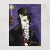 Phantom Cat Mask Tuxedo Cat Fantasy Art Briefkaart (Voorkant)