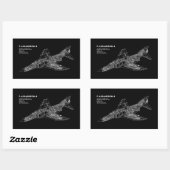 Phantom Fighter Jet (Supersonic Vliegtuig) Piloot Rechthoekige Sticker (Vel)
