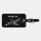 Phantom Fighter Jet (Supersonic Vliegtuig) Pilot Bagagelabel (Voorkant horizontaal)