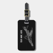 Phantom Fighter Jet (Supersonic Vliegtuig) Pilot Bagagelabel (Voorkant verticaal)