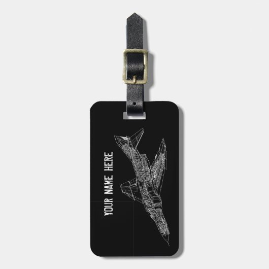 Phantom Fighter Jet (Supersonic Vliegtuig) Pilot Bagagelabel (Voorkant verticaal)