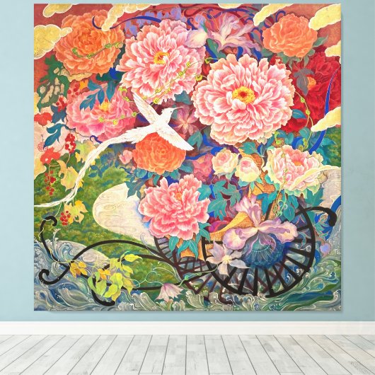 "Phantom Flower Carriage" (Maboroshi Hanaguruma)  Canvas Afdruk (Insitu (Houten vloer))