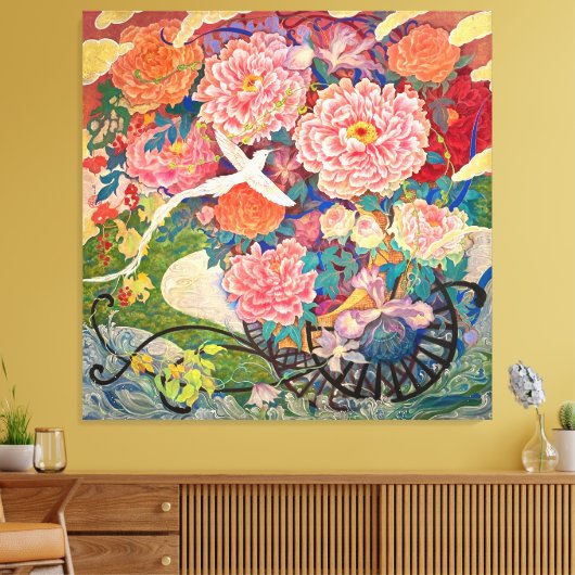 "Phantom Flower Carriage" (Maboroshi Hanaguruma)  Canvas Afdruk (Insitu (Woonkamer))