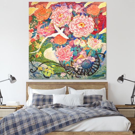 "Phantom Flower Carriage" (Maboroshi Hanaguruma)  Canvas Afdruk (Insitu (Slaapkamer))