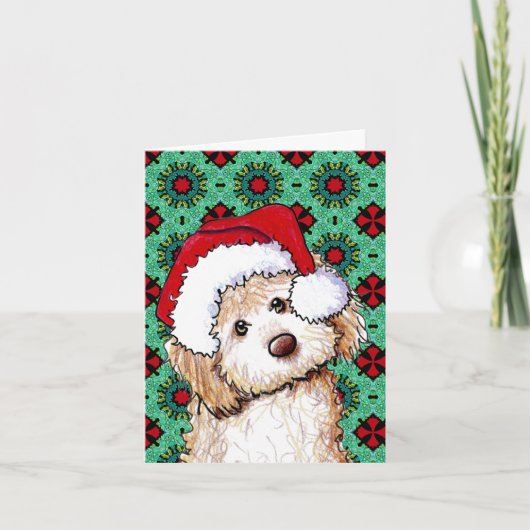 Phantom Goldendoodle Christmas Kaart (Voorkant)
