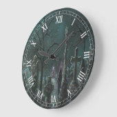 Phantom Graveyard Round Roman Numeras Clock Grote Klok (Hoek)