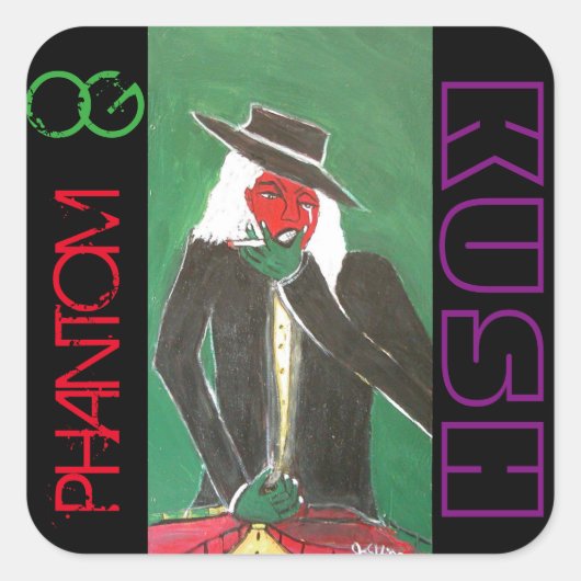 PHANTOM OG KUSH VIERKANTE STICKER (Voorkant)