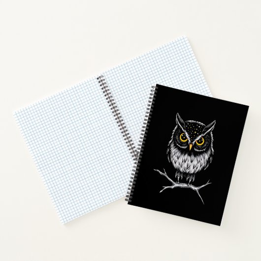 Phantom Owl Minimalist Line Art Notebook Notitieboek (Binnen)
