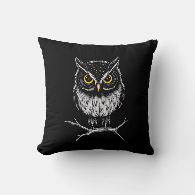 Phantom Owl Minimalist Throw Pillow Kussen (Voorkant)