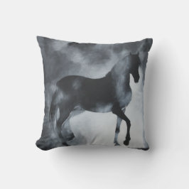 "Phantom"-paard in mist.Pillow Kussen