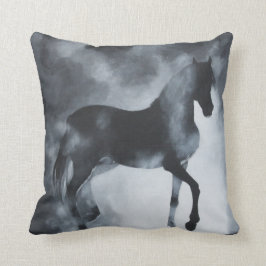 "Phantom"-paard in mist.Pillow Kussen