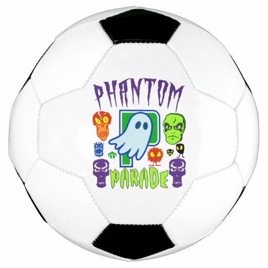 Phantom parade spookachtig spookschedelontwerp voetbal (Voorkant)