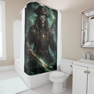 Phantom Pirate Skull – Dark Fantasy Reaper Fleece Douchegordijn