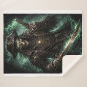 Phantom Pirate Skull – Dark Fantasy Reaper Fleece Sherpa Deken (Voorkant (horizontaal))