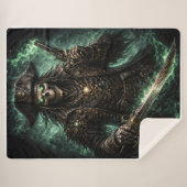 Phantom Pirate Skull – Dark Fantasy Reaper Fleece Sherpa Deken (Voorkant (horizontaal))