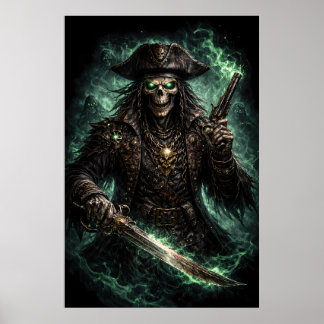 Phantom Pirate Skull – Dark Fantasy Reaper Poster