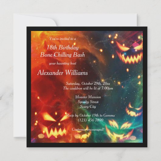 Phantom Pumpkins 18th Birthday Party Kaart (Achterkant)