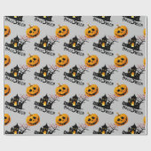 Phantom Pumpkins en Haunted House Halloween Gift Cadeaupapier (Vlak)