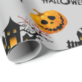 Phantom Pumpkins en Haunted House Halloween Gift Cadeaupapier (Rol Hoek)