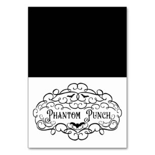 Phantom Punch Vintage Halloween Voedsel Tent Kaart