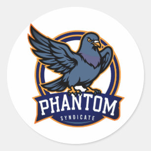 Phantom Syndicate Felle Duif Mascotte   Cadeau  Ronde Sticker