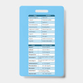 Pharamcolgy Quick Reference Badge (Achterkant)