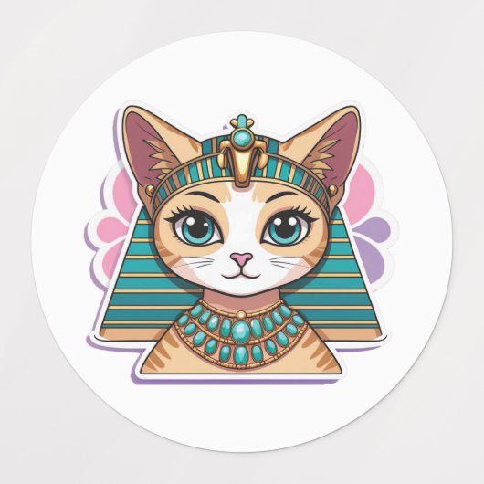 Pharaoh Cat Mandala Cactus Sticker (Design 1)