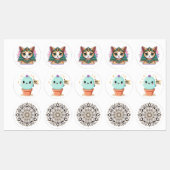 Pharaoh Cat Mandala Cactus Sticker (Vel)