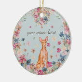 Pharaoh Dog Puppy bloemenprint Keramisch Ornament (Links)