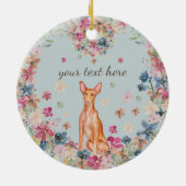 Pharaoh Dog Puppy bloemenprint Keramisch Ornament (Achterkant)