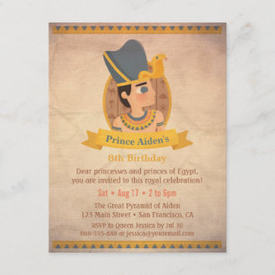 Pharaoh Egyptische Thlek Kids Birthday Party Kaart