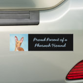 Pharaoh Hond Painting - Cute Original Dog Art Bumpersticker (Op auto)