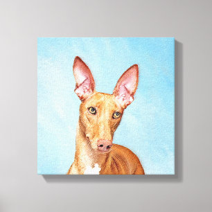 Pharaoh Hond Painting - Cute Original Dog Art Canvas Afdruk