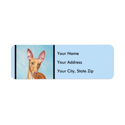 Pharaoh Hond Painting - Cute Original Dog Art Etiket (Voorkant)