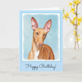Pharaoh Hond Painting - Cute Original Dog Art Kaart (Gele Bloem)