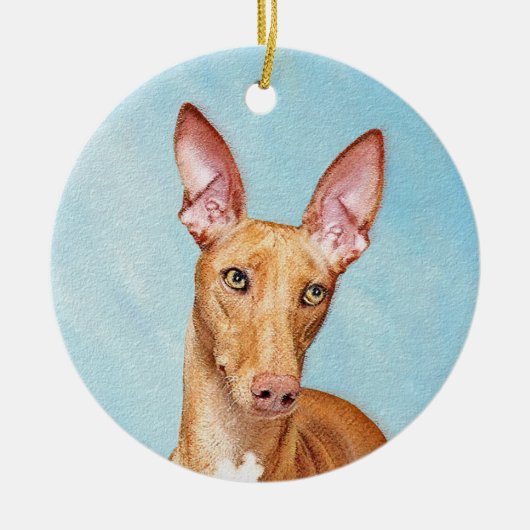 Pharaoh Hond Painting - Cute Original Dog Art Keramisch Ornament (Voorkant)
