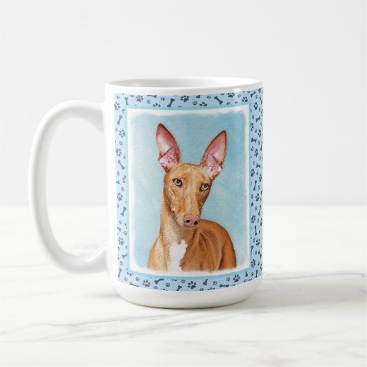 Pharaoh Hond Painting - Cute Original Dog Art Koffiemok (Links)