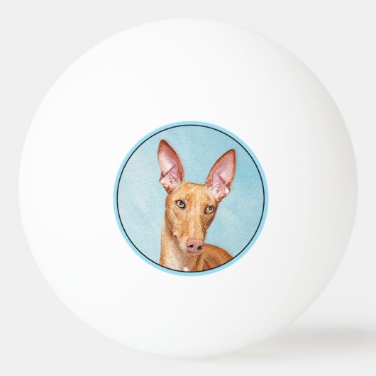 Pharaoh Hond Painting - Cute Original Dog Art Pingpongbal (Voorkant)
