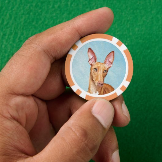 Pharaoh Hond Painting - Cute Original Dog Art Poker Chips (Hand)