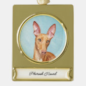 Pharaoh Hondschilder - Kute Original Dog Art Gol Verguld Banner Ornament (Voorkant)