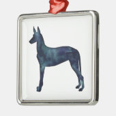 Pharaoh Hound Black Waterverf Silhouette Metalen Ornament (Links)